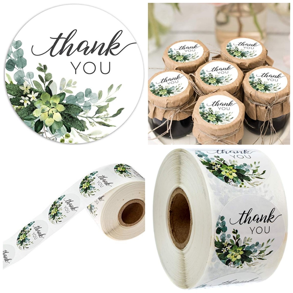 Thank you Stickers, Greenery Floral